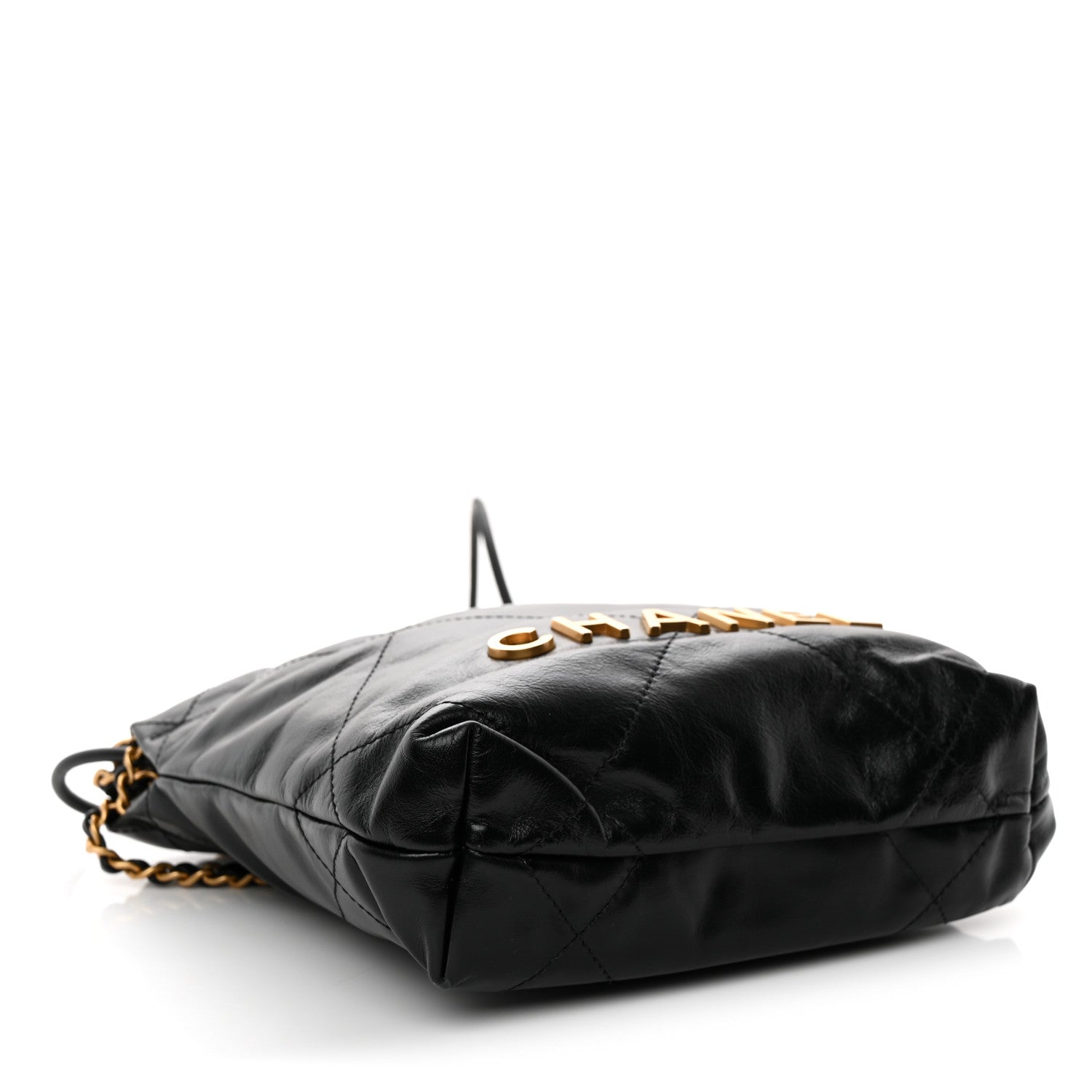 Shiny Calfskin Quilted Mini CHNL 22 Black
