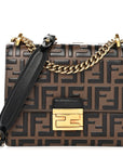 Vitello Liberty Bi-Color FF 1974 Embossed Small Kan U Shoulder Bag Maya Black