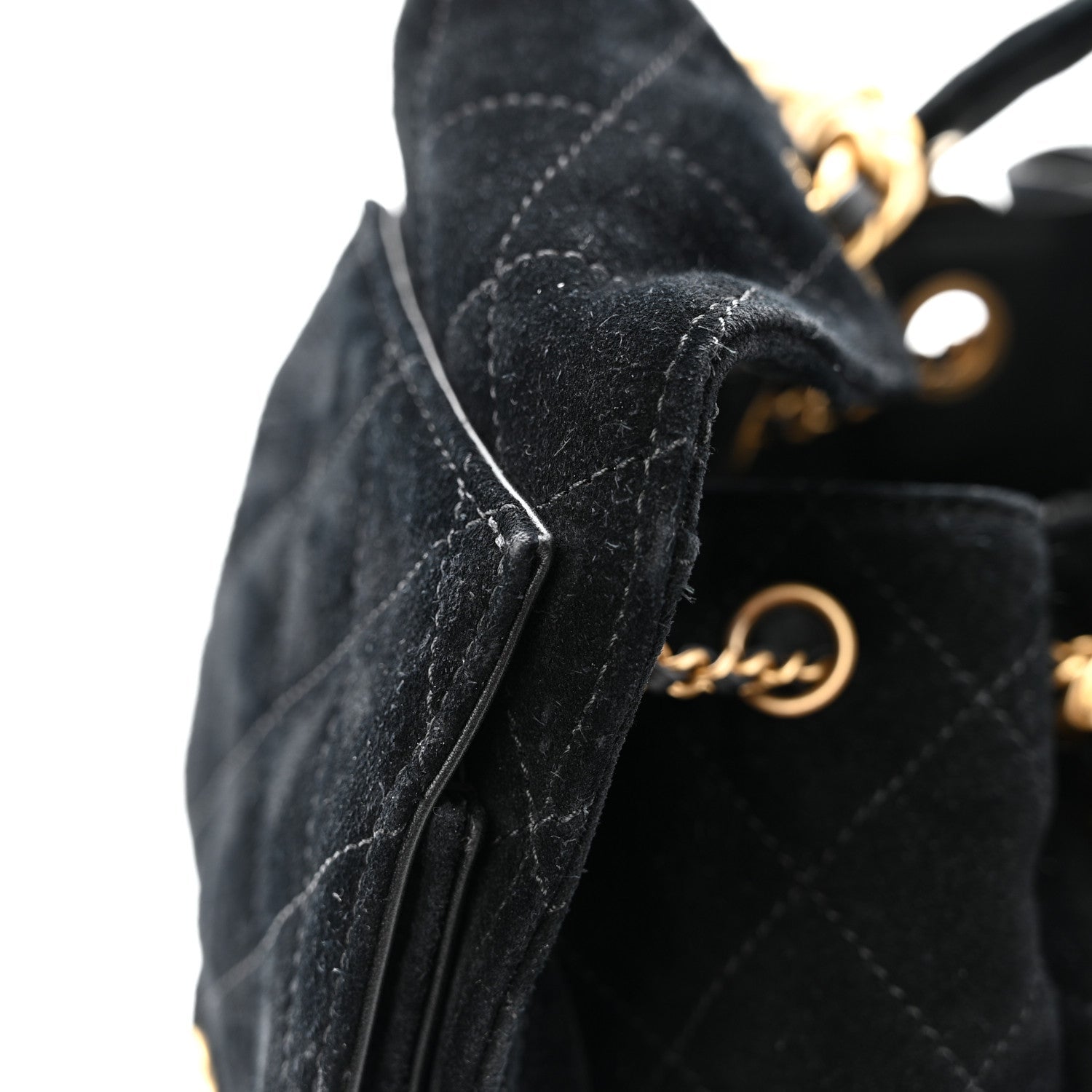 Suede Quilted Small CHNL 25 Handbag Black