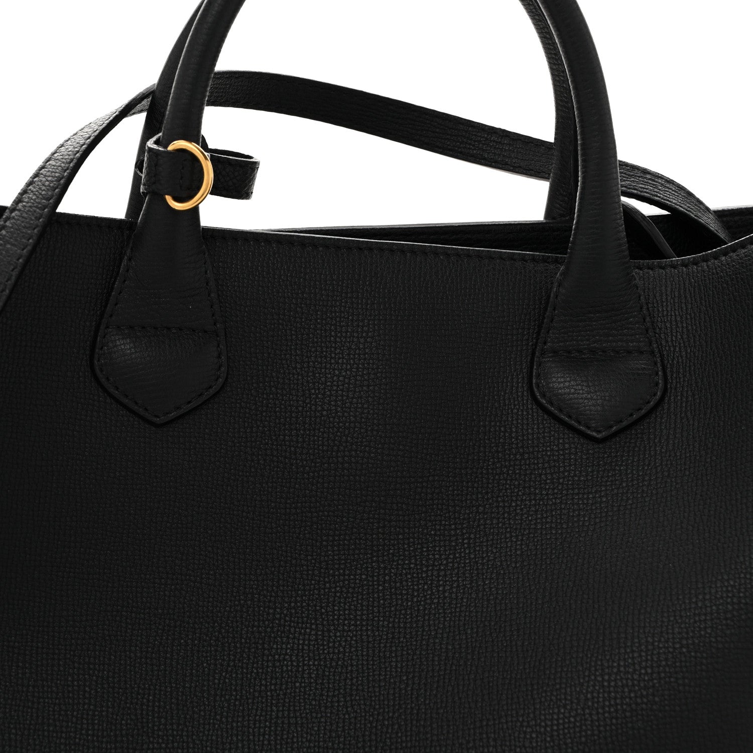 Grainy Calfskin House Check Large Banner Tote Black
