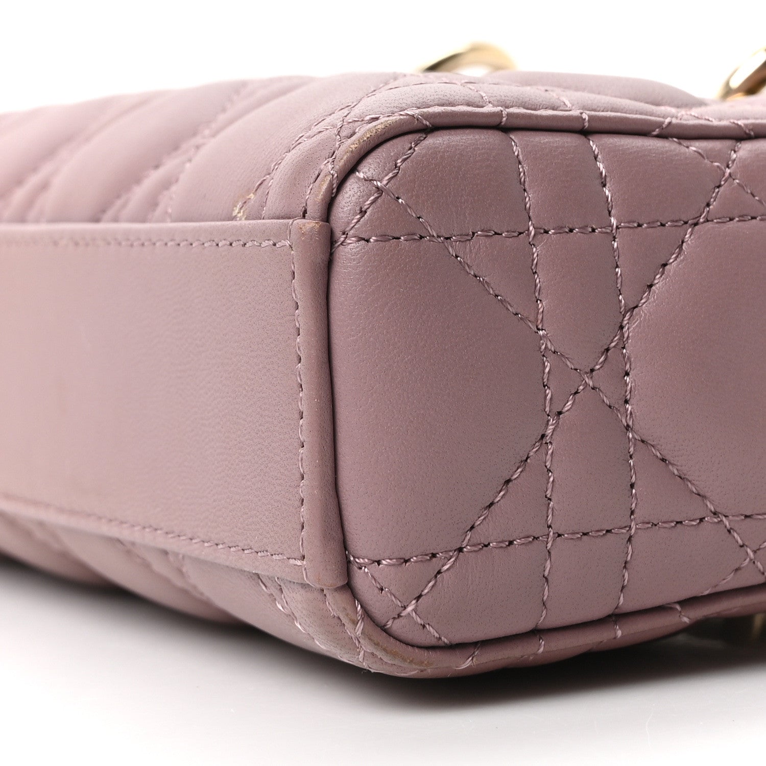 Lambskin Cannage Small Lady D-Joy Peony Pink