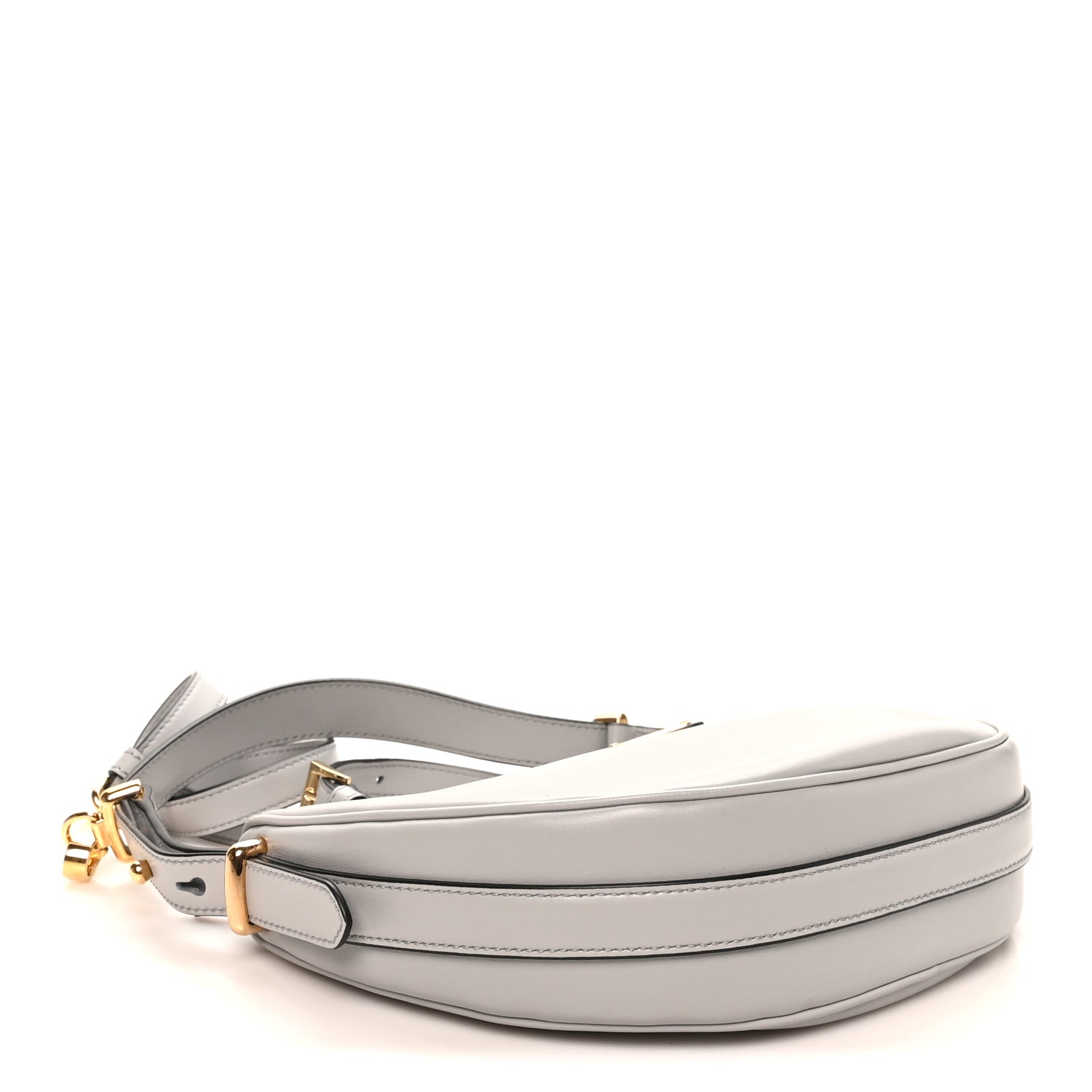 Soft Calfskin Arque Shoulder Bag Granito