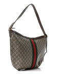 GG Supreme Monogram Web Ophidia Half Moon Hobo Brown