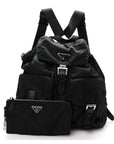 Re-Nylon Vela Saffiano Medium Backpack Black
