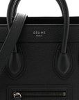 Drummed Calfskin Nano Luggage Black
