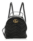 Calfskin Matelasse GG Marmont Dome Backpack Black