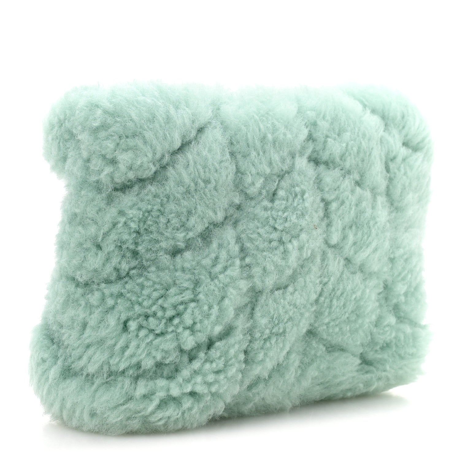Shearling Quilted Monogram Loulou Puffer Pouch Clutch Iced Mint