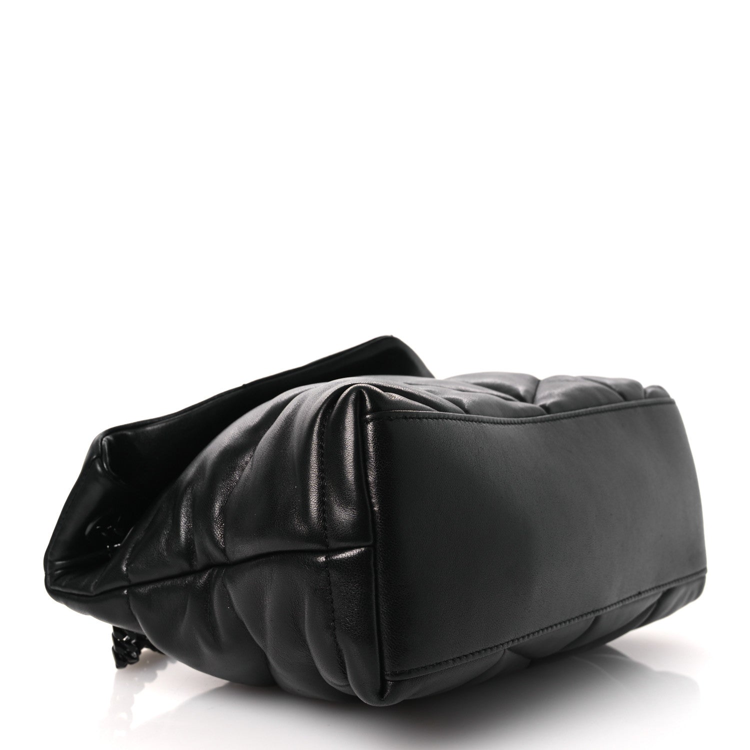 Lambskin Quilted Toy Loulou Puffer Monogram Monochrome Chain Satchel Black