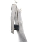 Lambskin Quilted Mini Square Flap Black