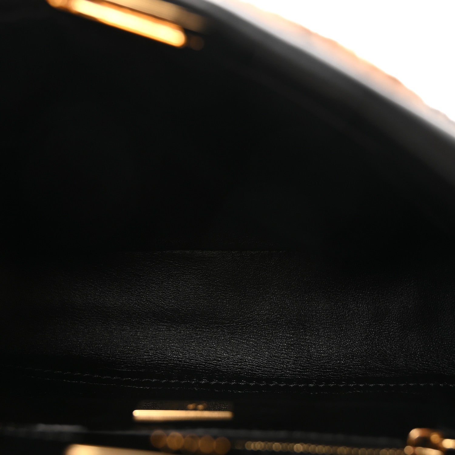 Shearling Nappa Macro FF 1974 Mini Peekaboo Iconic Satchel Tobacco Black