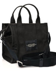 Cotton Canvas Small The Traveler Tote Bag Black