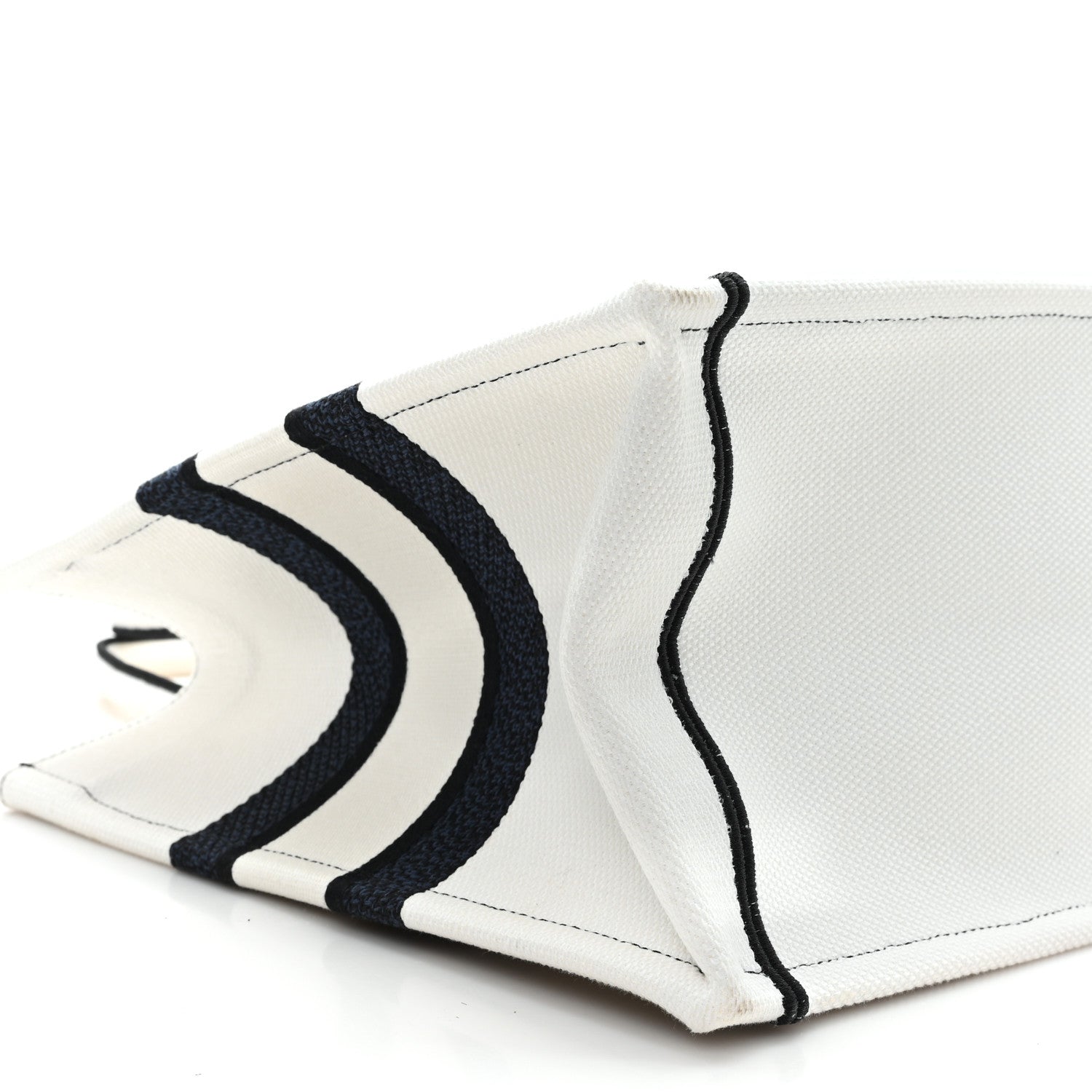 Canvas Embroidered Medium Miss D1OR Graffiti Book Tote Navy White