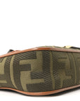 Canvas Vitello King FF Embroidered Baguette Amazzonia Cuoio