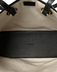 Textured Dollar Calfskin Small Ophidia Shoulder Tote Bag Black