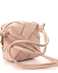 Lambskin Maxi Intrecciato Mini Cassette Camera Bag Macaroon