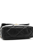 Goatskin Quilted Large CHNL 19 Flap Black