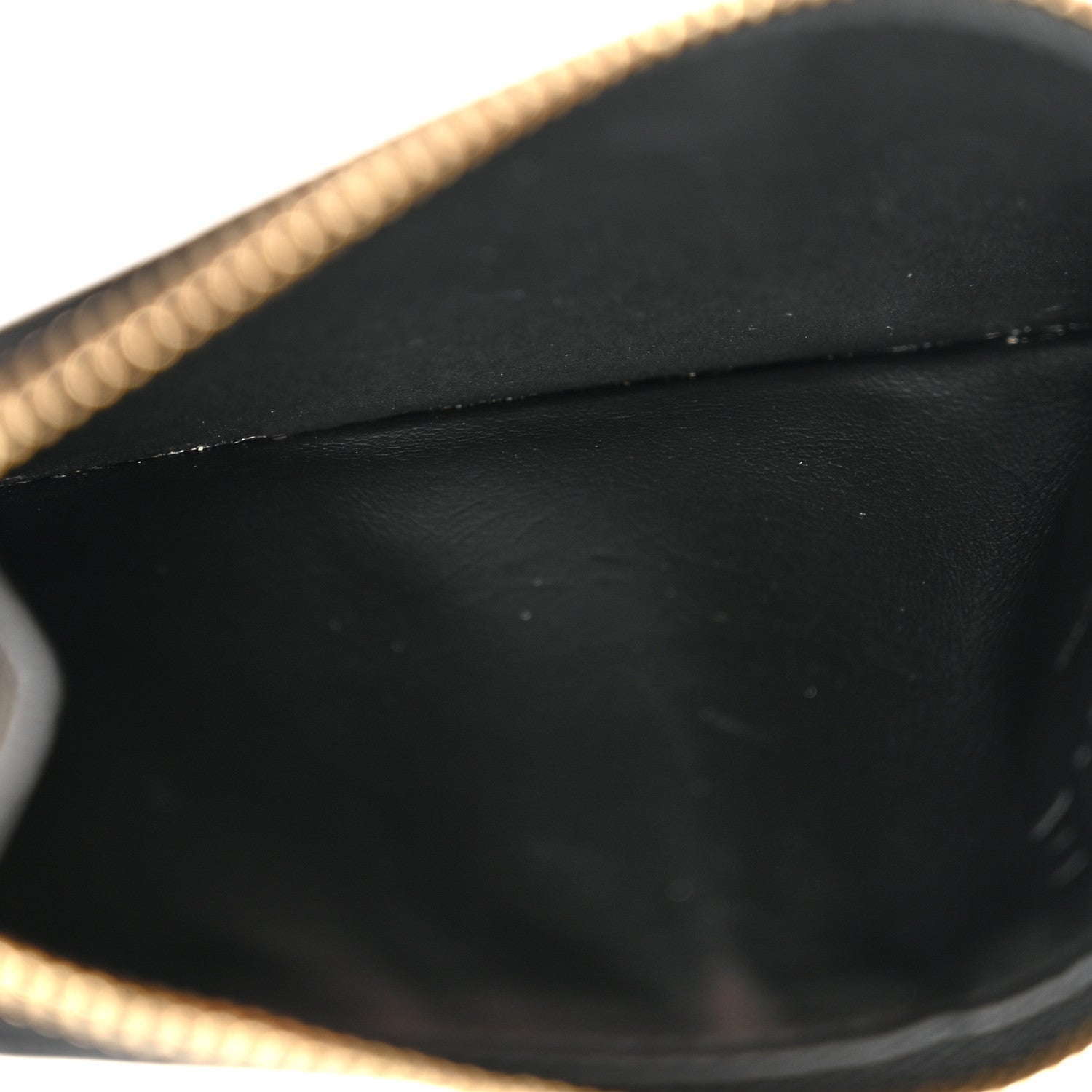 Calfskin Logo Coin Card Holder Black