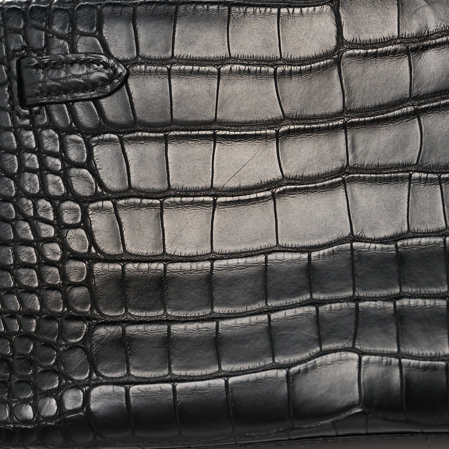 Matte Alligator Kelly Pochette Black