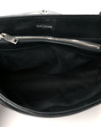 Calfskin Y Quilted Monogram Medium Loulou Chain Satchel Black