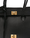 Smooth Calfskin Small Bel Air Carry All Bag Black