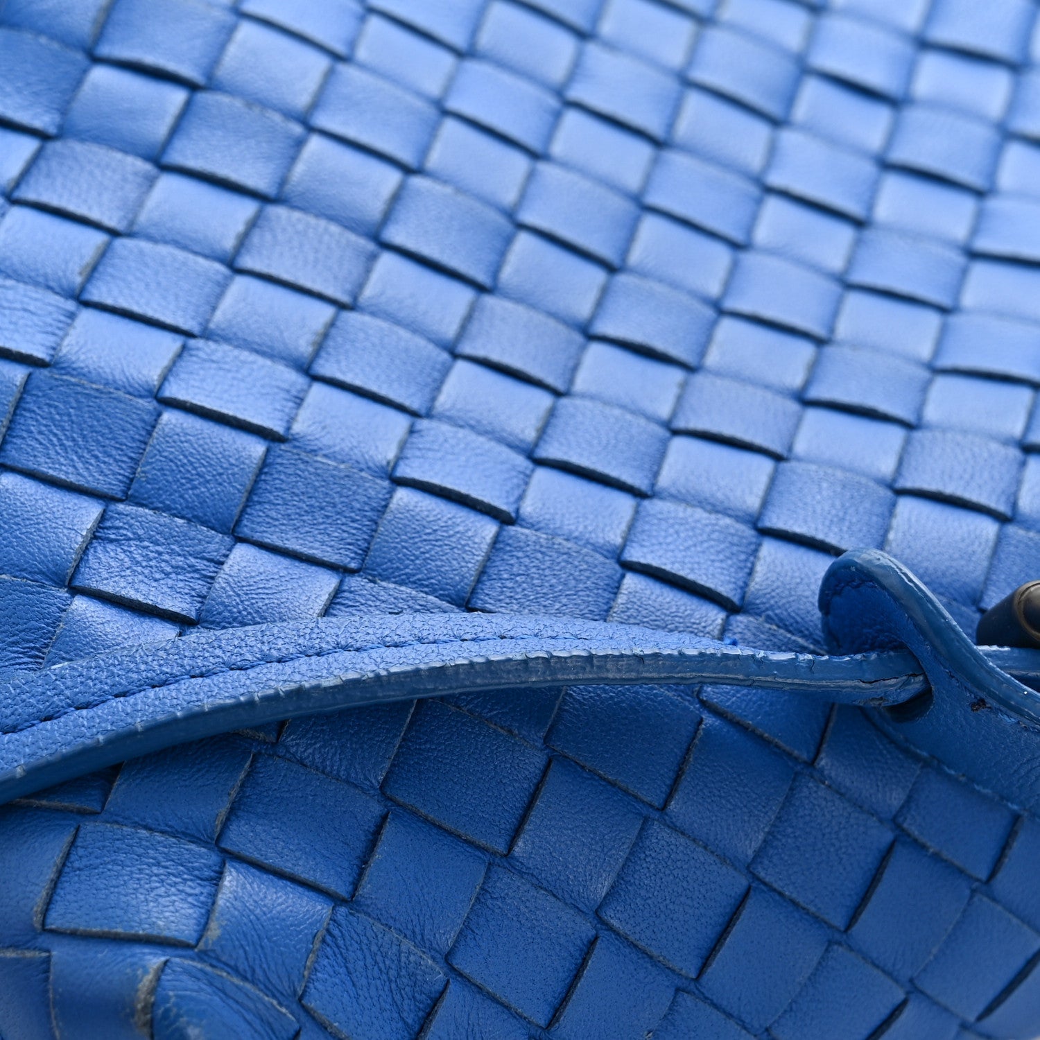 Nappa Intrecciato Double Compartment Crossbody Bag Atlantic Blue