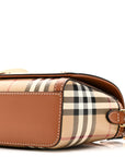 Coated Canvas Calfskin Vintage Check Small Note Crossbody Bag Briar Brown