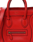 Drummed Calfskin Nano Luggage Vermillion