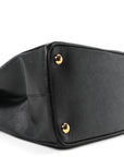 Saffiano Small Galleria Double Zip Tote Black