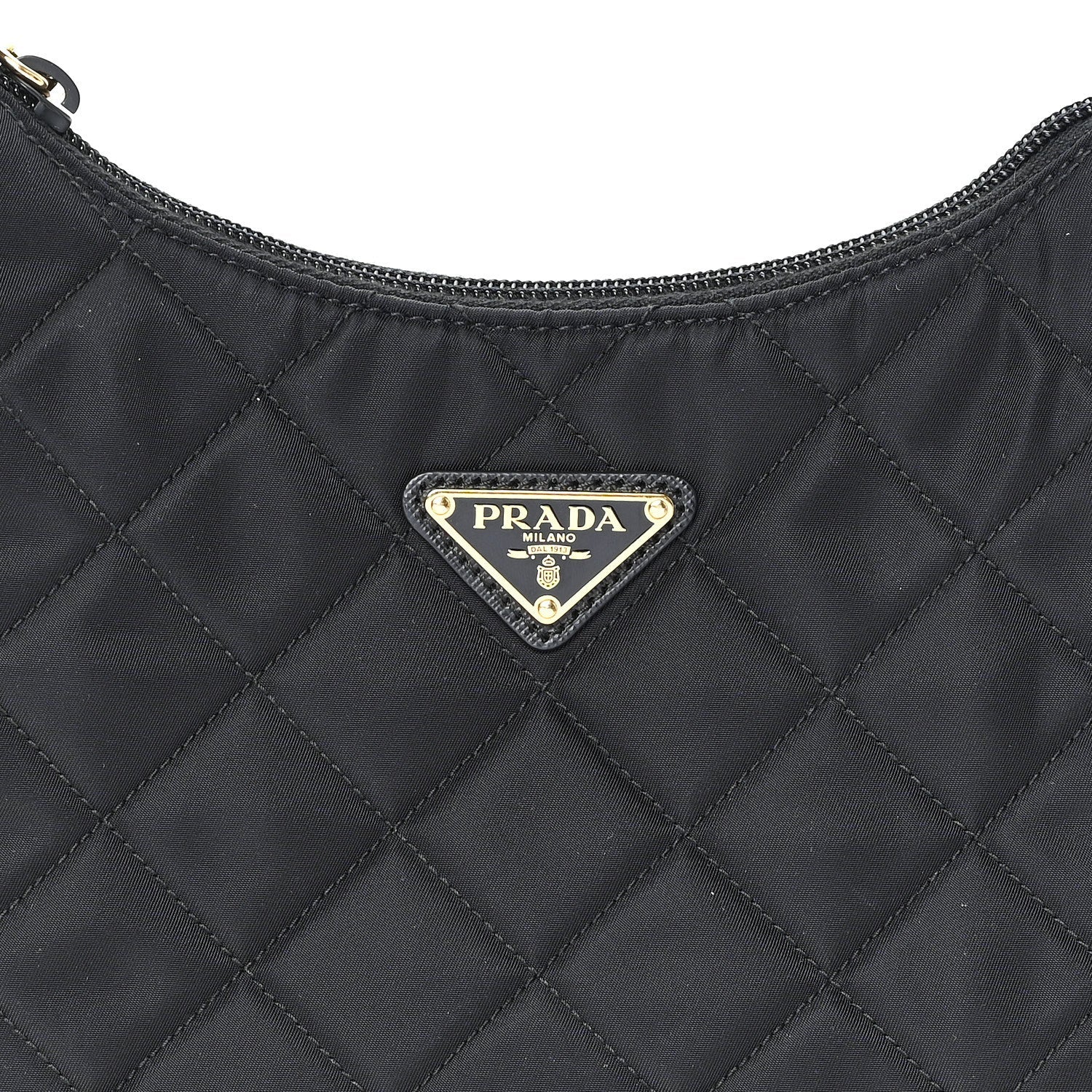 Tessuto Nylon Stitched Shoulder Bag Black