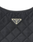 Tessuto Nylon Stitched Shoulder Bag Black
