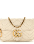 Calfskin Matelasse Super Mini GG Marmont Shoulder Bag White