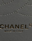 Caviar Quilted Jumbo Double Flap Grey