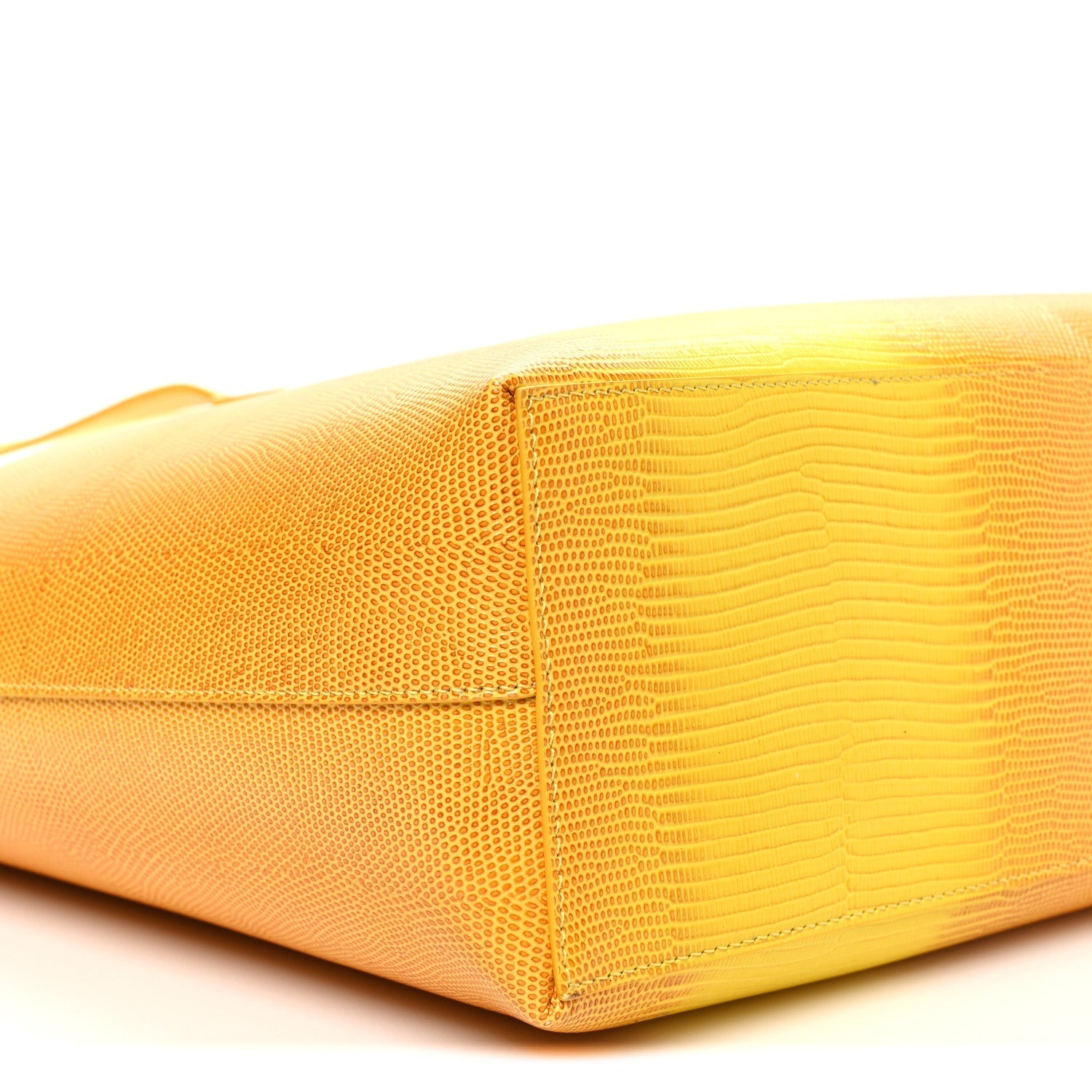 Calfskin Lizard Embossed Medium London Tote Marigold