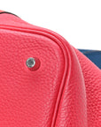 Taurillon Clemence Casaque Picotin Lock 22 MM Rouge De Coeur Rose Extreme Bleu Zanzibar