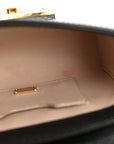 Calfskin Iguana Embossed Mini Lucia Satchel Black
