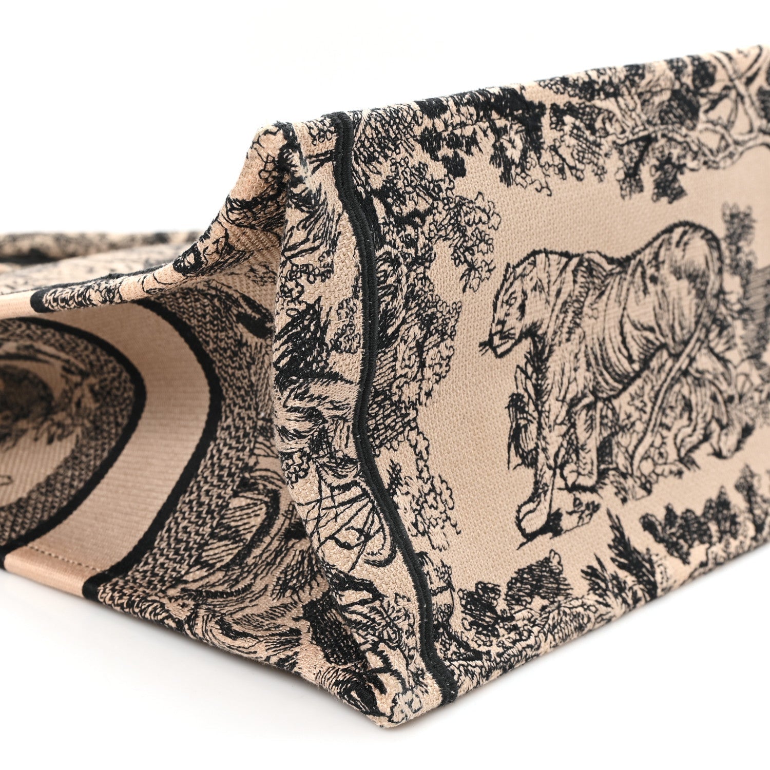 Canvas Embroidered Medium D1ORiviera Toile De Jouy Book Tote Black