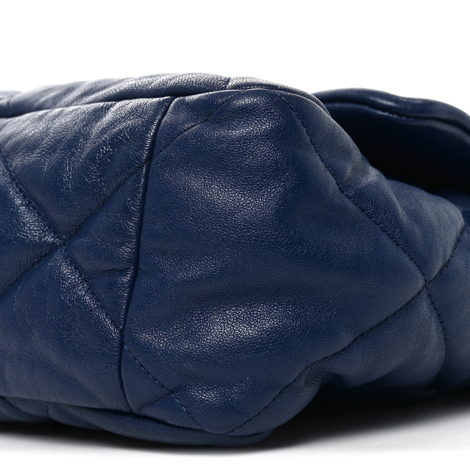 Goatskin Quilted Maxi CHNL 19 Flap Navy Blue