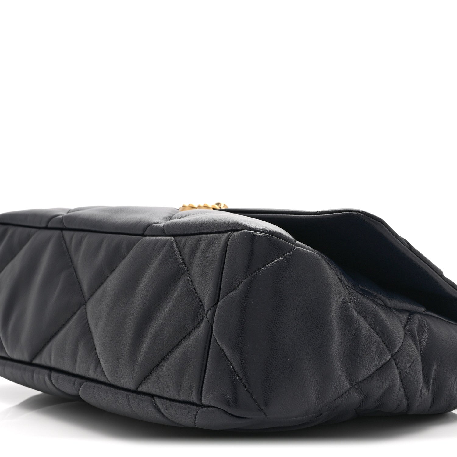 Lambskin Quilted Large CHNL 19 Flap Navy Blue