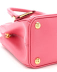 Saffiano Lux Micro Galleria Double Zip Tote Peonia