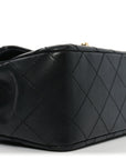 Lambskin Quilted Mini Rectangular Flap Black