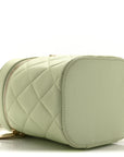 Lambskin Quilted Trendy Vanity Case Sea Green