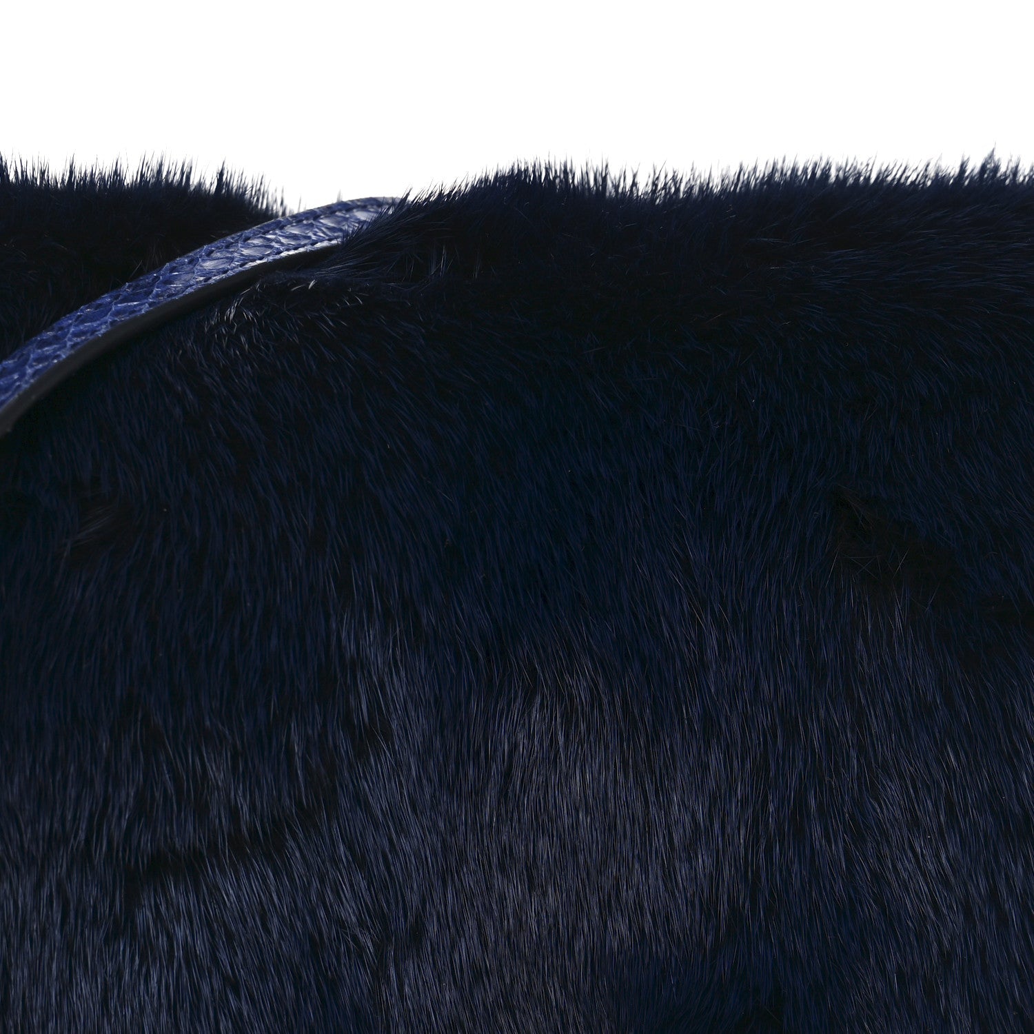 Mink Fur Snakeskin Crossbody Bag Navy