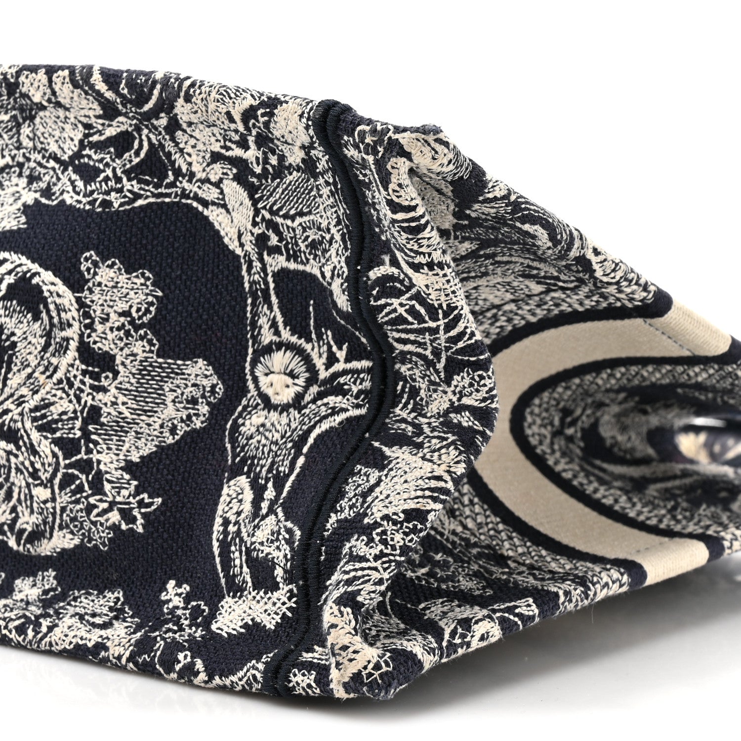 Calfskin D1ORiviera Toile De Jouy Small Book Tote With Strap Blue Multicolor