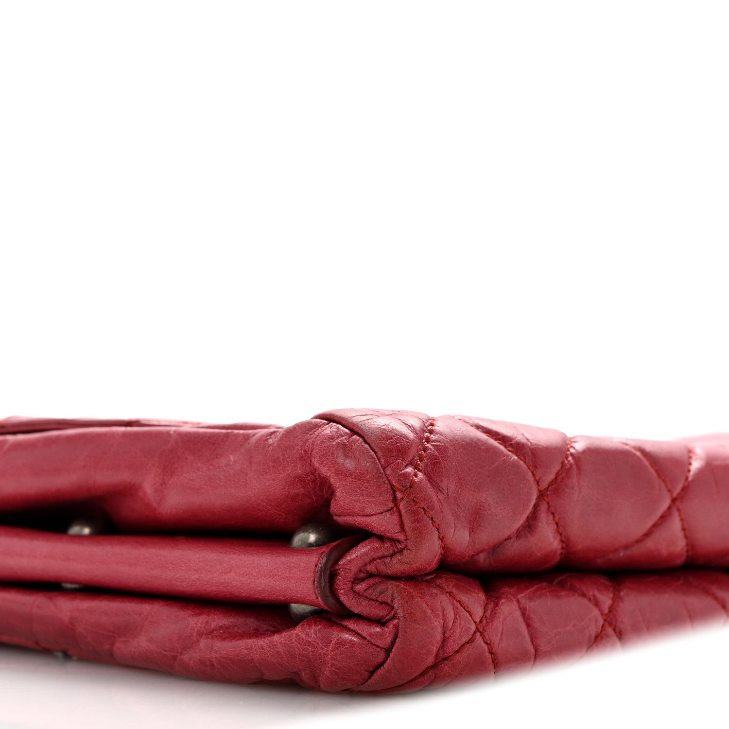Glazed Calfskin Quilted Soft Boy Flap Red