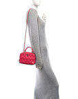 Lambskin Quilted Small Trendy CC Bowling Bag Pink