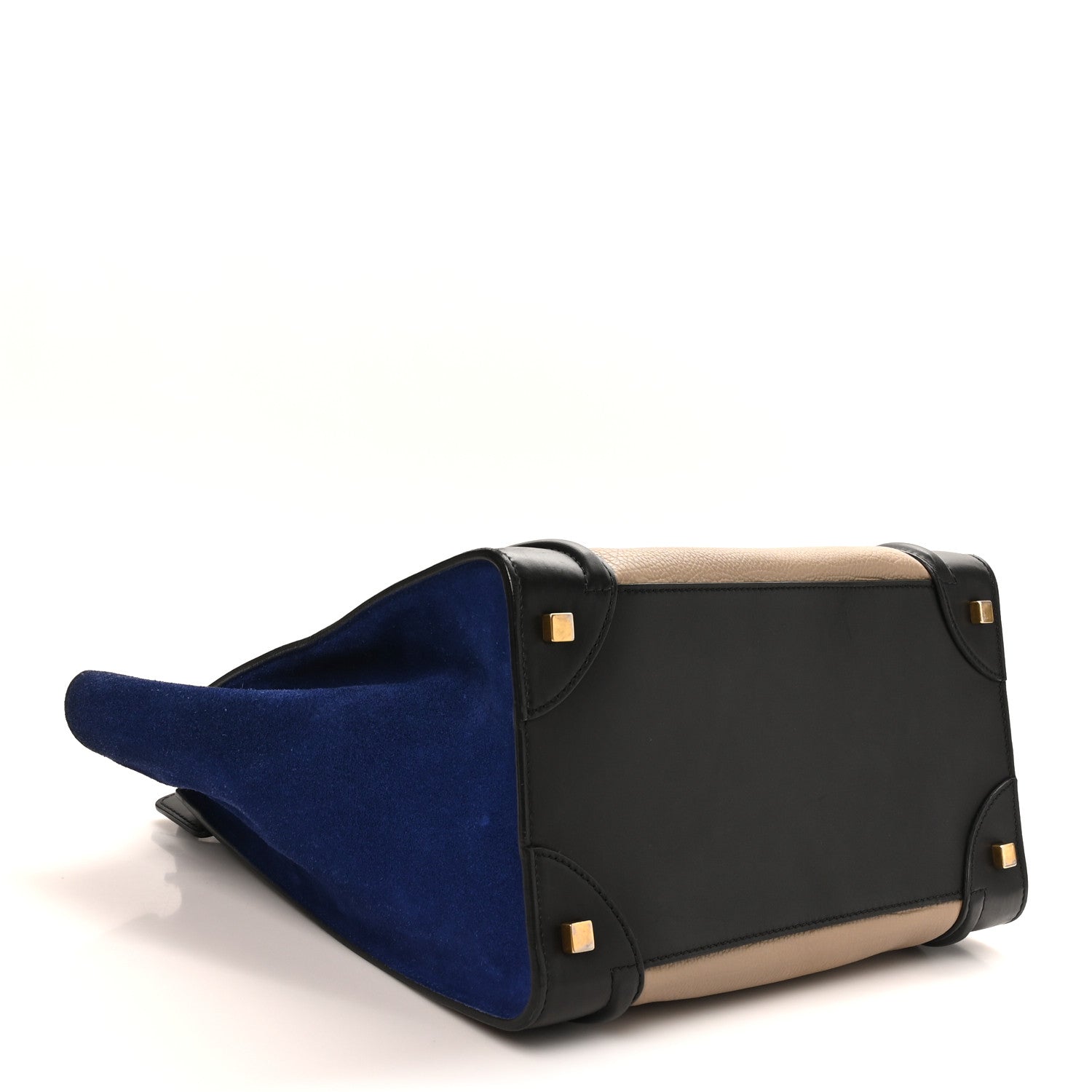 Elephant Calfskin Suede Mini Tri-Color Luggage Sand