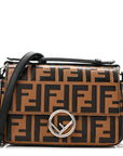 Vitello Dolce F is FNDI FF Embossed Micro Double Baguette Tobacco Black