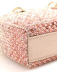 Satin Crystal Sequins Embroidered Micro Lady D-Joy Pink