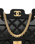 Aged Calfskin Quilted 2.55 Reissue Mini Hanger Flap Black