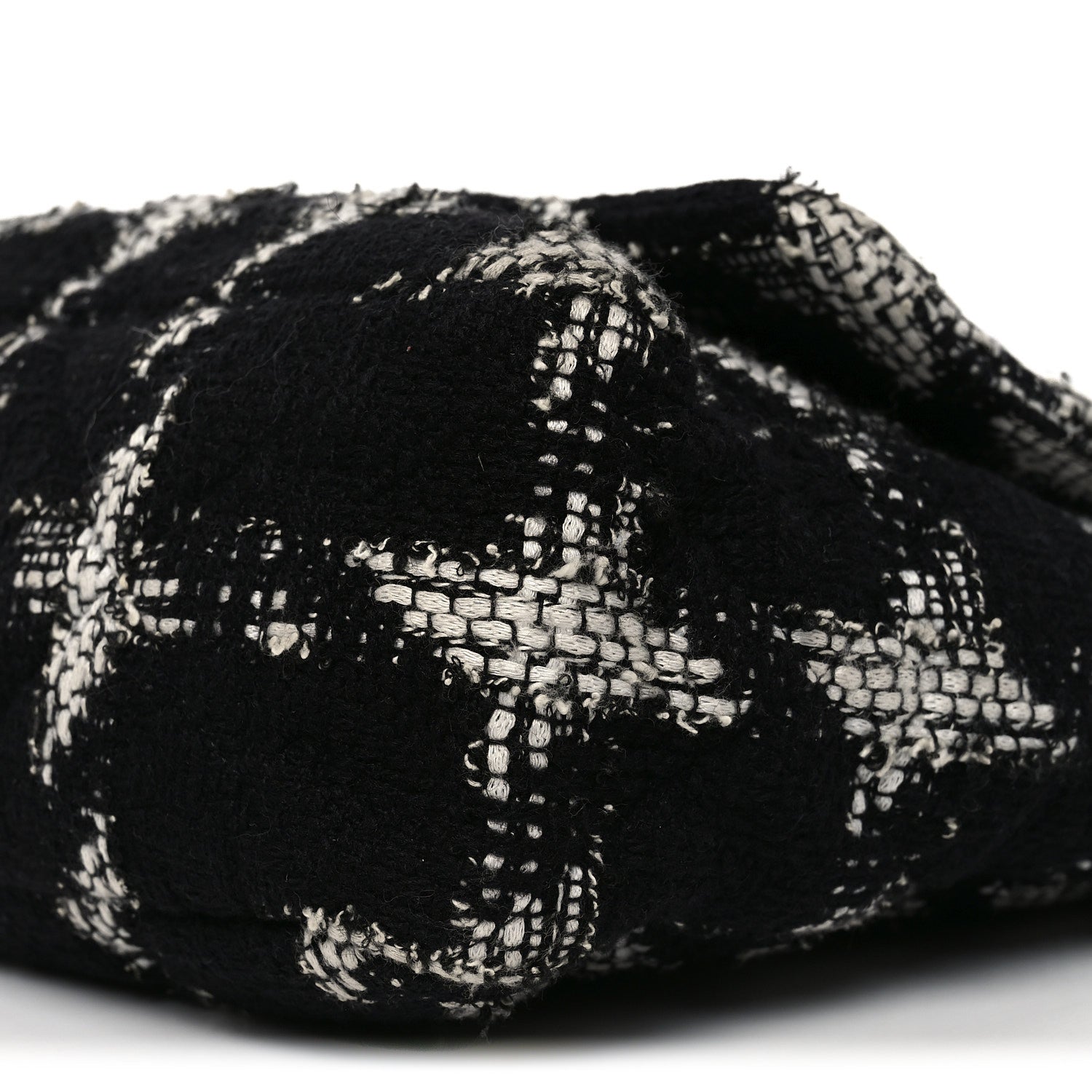 Tweed Quilted Maxi CHNL 19 Flap Black White